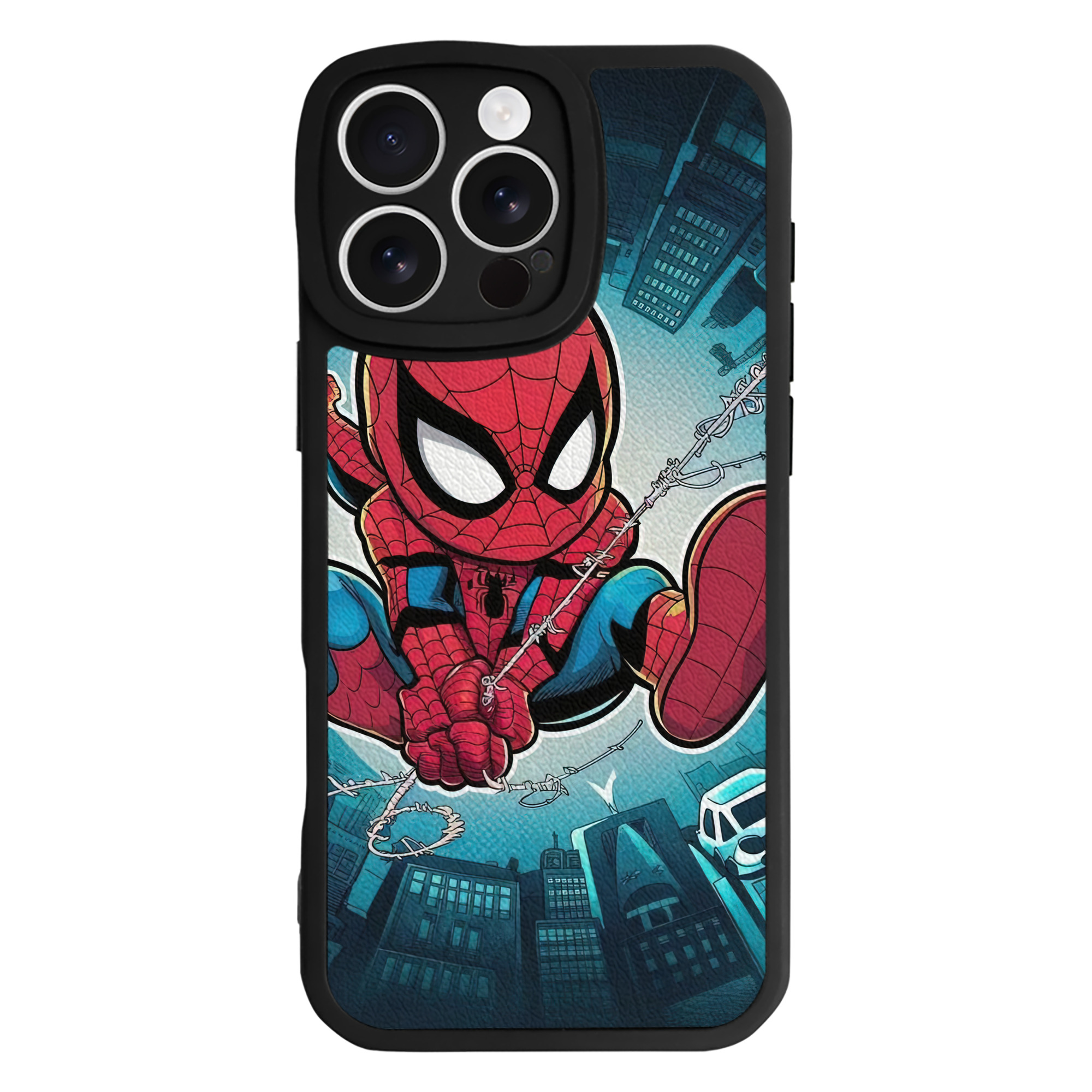 Spider Man スパイダーマン 【iPhone 16シリーズ対応】シリコンスマホケース（レザー調） 材質：シリコン